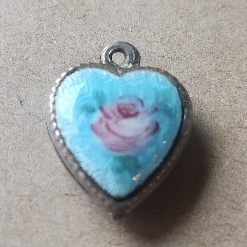 ANTIQUE Heart Charm Sterling